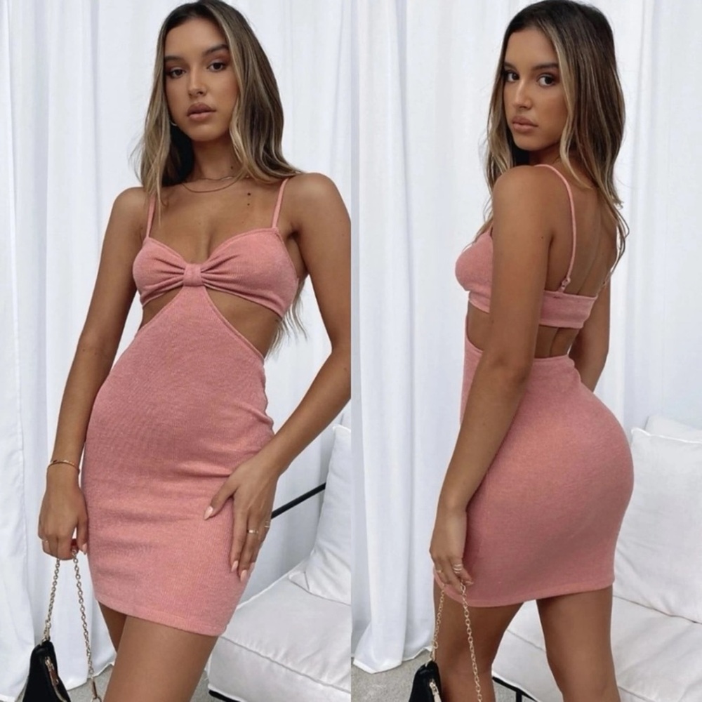 White Fox Pink Cut-Out Dress size small